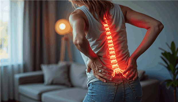 woman suffering from sciatic pain